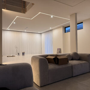 s fold white color linen blend sheer curtain