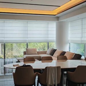 motorized light filter sheer roman shades