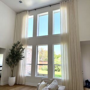 elegant ripple fold sheer curtain for high window