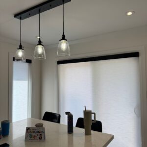 modern black frame light filtering roller blinds