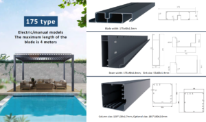 aluminum motorized waterproof pergola