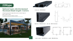 aluminum motorized waterproof pergola