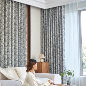 2887 2 Vintage Rose Floral Blackout Curtains – Botanical Print Room Darkening Window Drapes