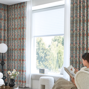 2887 6 French Country Jacobean Floral Blackout Curtains – Antibacterial Vintage Botanical Print Room Darkening Drapes