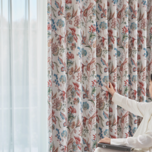 2887 8 French Country Floral Blackout Curtains Jacobean Botanical Print Drapes