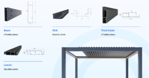 motorized retractable aluminium pergola