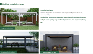 aluminum motorized waterproof pergola