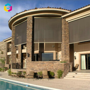 motorized wire steel guide outdoor blinds